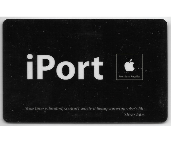 Пластиковая карта "iPort. Your times is limited, so don't waste it living someone else's life... Steve Jobs"