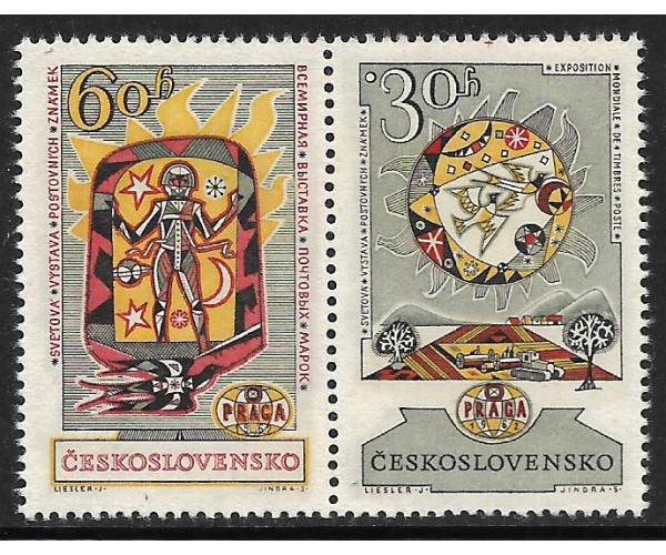 Чехословакия. Филателистическая выставка ПРАГА-62. Сцепка