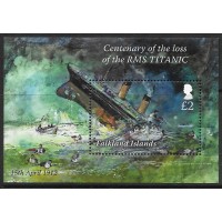 Фолклендские острова. 100-летие крушения лайнеров Oravia и Titanic. Блок