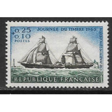 Франция. День почтовой марки. Парусник "Guienne" (1860 г.). Марка