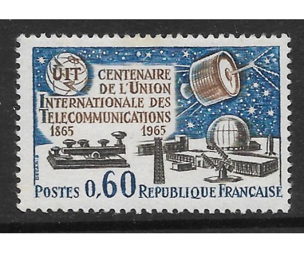 Франция. 100 лет Международному союзу электросвязи (ITU). Марка