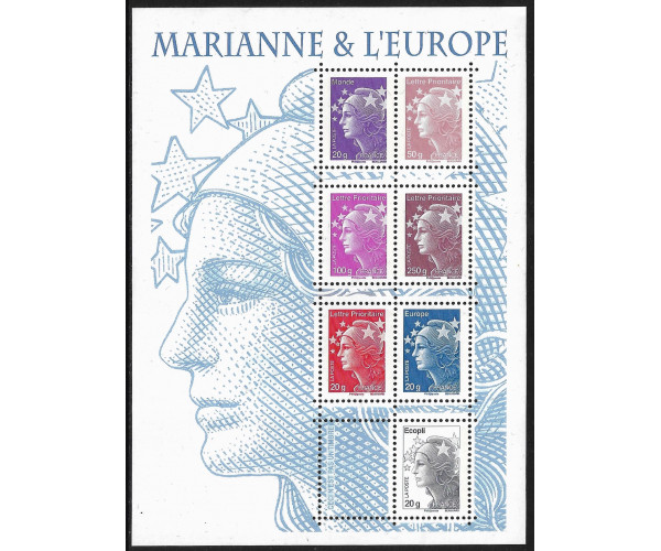 Франция. Стандартный выпуск. Марианна (Marianne). Блок
