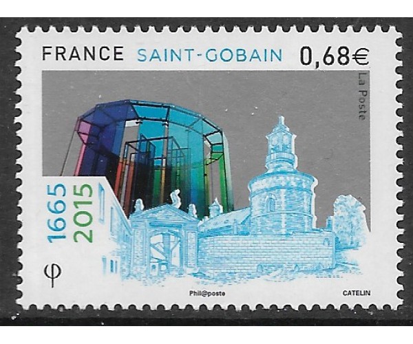 Франция. 350 лет заводу стекла Compagnie de Saint-Gobain в Париже. Марка