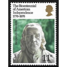 Великобритания. К 200-летию независимости Соединенных Штатов Америки. Бенджамин Франклин. Марка