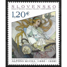 Словакия. Живопись. 155 лет со дня рождения Альфонса Мухи. Марка